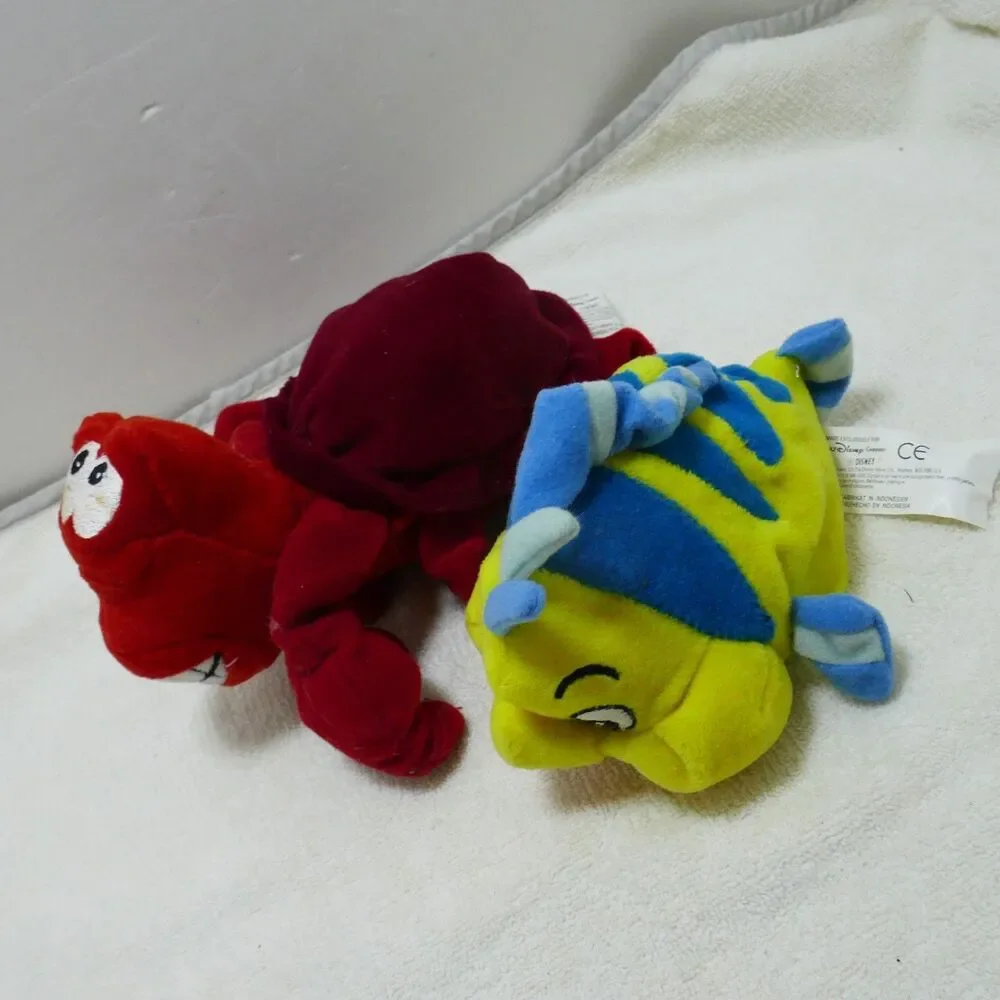 Disney The Little Mermaid Sebastian & Flounder Bean Bag Plush